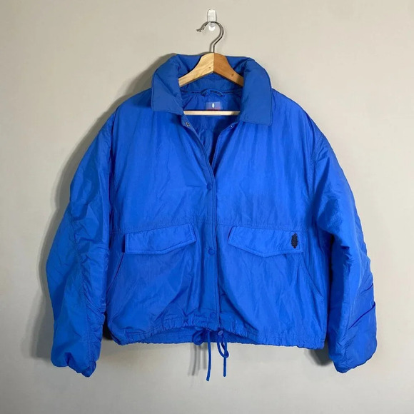NWOT Free People FP Movement Off the Bleachers Coaches Jacket Women's Small Blue - Picture 5 of 16